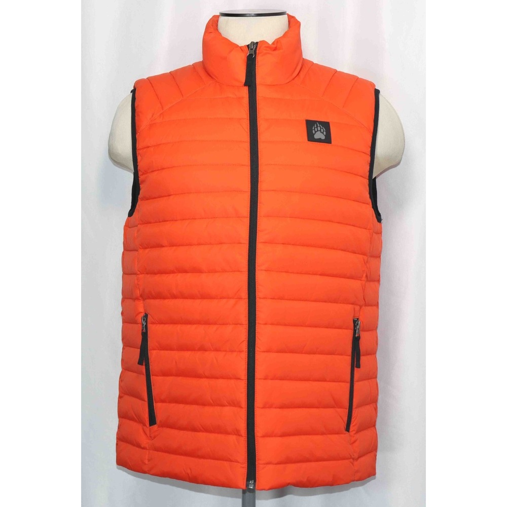 Alaskan Hardgear AKHG Puffin Mock Orange Full Zip Nylon Vest 32215 Mens Size Med